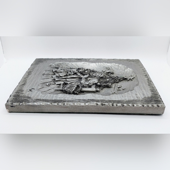 Vintage Pewter Engraving F.W. Christmas Scene - Picture 4 of 8